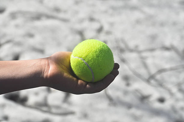 istock Tennis ball in his hand. 466041816