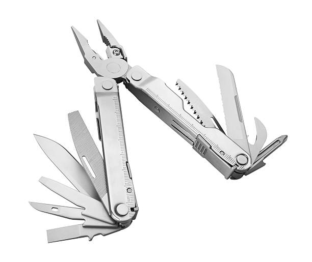 acciaio multitool - variation meeting work tool isolated foto e immagini stock