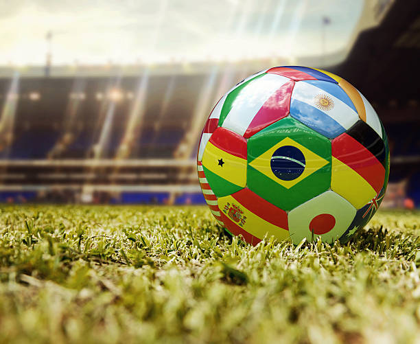 istock Soccer ball with flags of different countries 466043925
