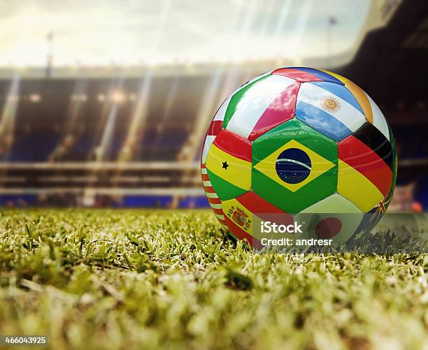 Soccer Ball With Flags Of Different Countries Stock Photo - Download Image Now - International Soccer Event, Soccer, Soccer Ball