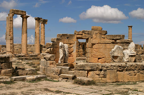 Cyrene archaeological site, Cyrenaica, Libya. Libya, Cyrenaica, Cyrene Roman - Greek archaeological site - UNESCO World Heritage Site. libyan culture stock pictures, royalty-free photos & images