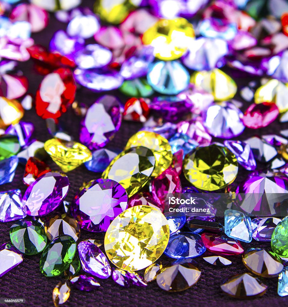 Many Crystal Gems For Crafts Stock Photo - Download Image Now - Beauty,  Blue, Bright - iStock