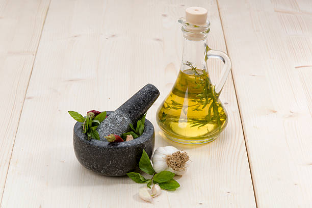 istock Olive Oil and Mortar with Garlic 466048346