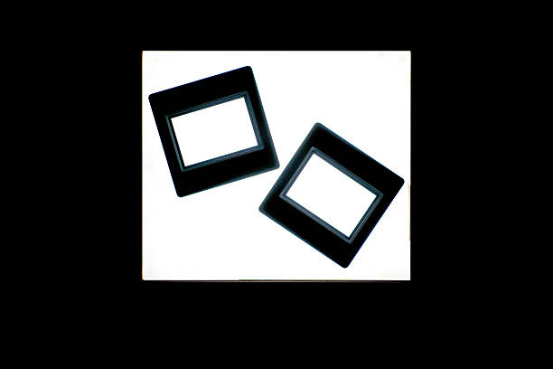 'slides' - lightbox slide frame black imagens e fotografias de stock