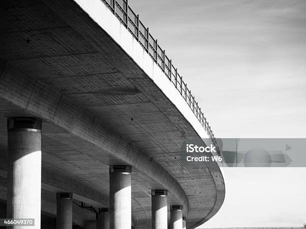 Underside Of An Elevated Roads Stock Photo - Download Image Now - 2015, Arch - Architectural Feature, Architectural Column