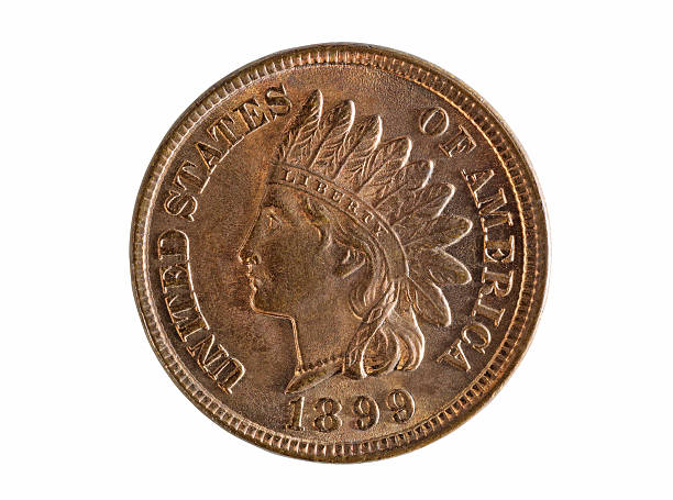 istock American Indian Head Coin in Pristine Condition on White Backgro 466049700
