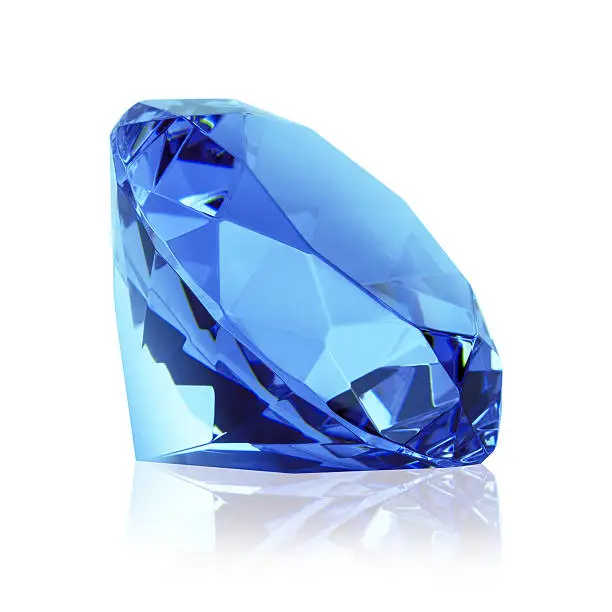 an isolated blue diamond