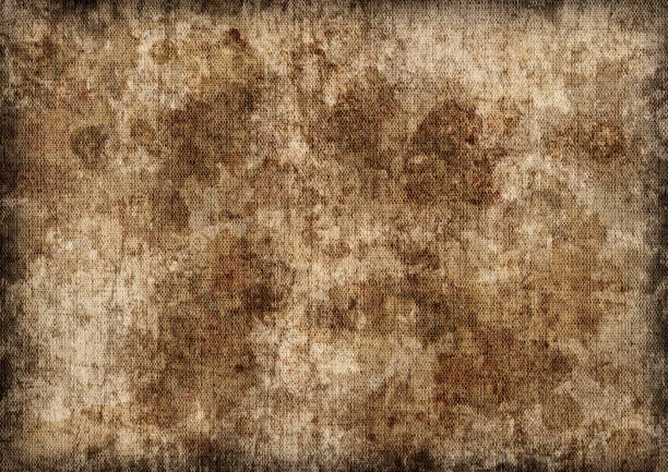 istock Artist's Unprimed Linen Canvas Mottled Vignette Grunge Texture 466052241