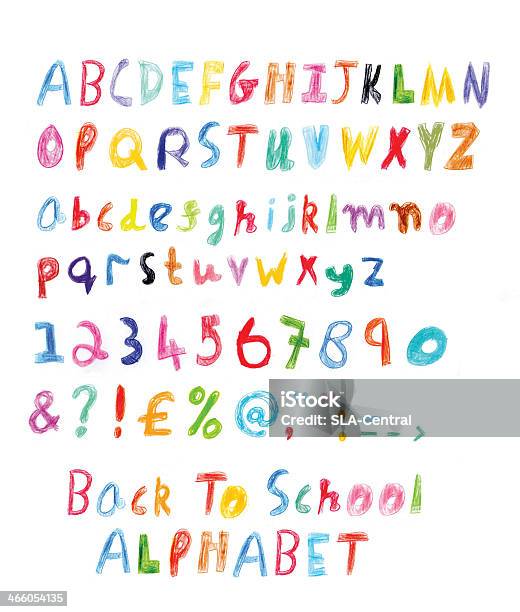 Back To School Alphabet Stock Illustration - Download Image Now - Child, Alphabet, Crayon