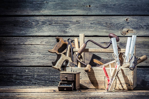 istock Vintage old place of carpenters work 466054238
