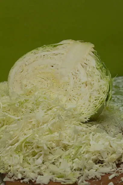 half of cabbage chopped