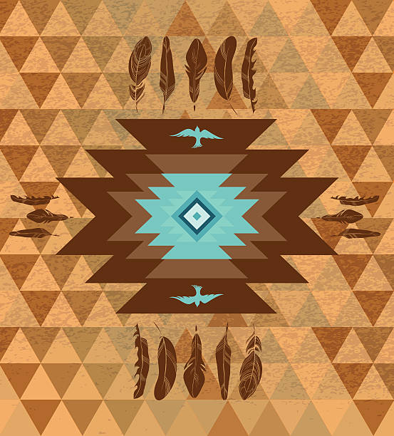 вектор красочными декоративными этнических коренных американцев фоне - indigenous culture audio stock illustrations