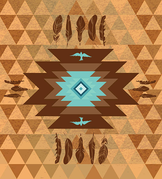 Vector colorful decorative ethnic native americans background vector art illustration