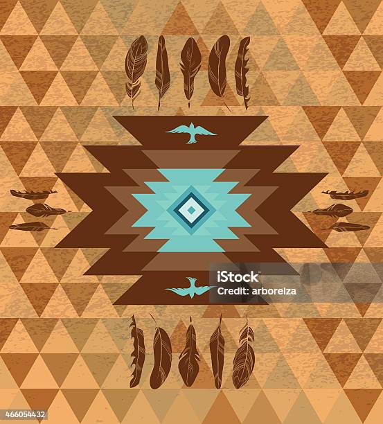 Vector Colorful Decorative Ethnic Native Americans Background Stock Illustration - Download Image Now