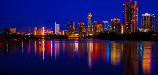 istock Wide Austin City Lights Reflecting at night 466055164