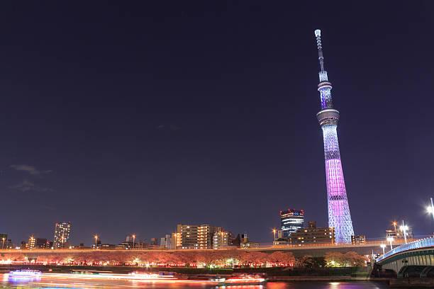 istock Tokyo Sky Tree and Sumida river in Tokyo at night 466057312