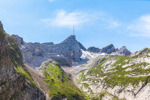 View of Santis and Alpstein massif in east Switzerland
