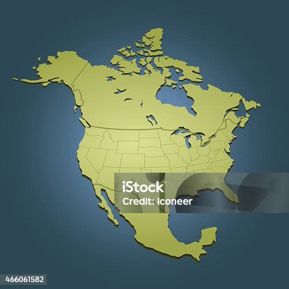 istock North America green map on dark background in perspective view 466061582