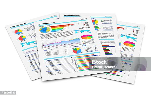 Financial Reports Stock Photo - Download Image Now - Report - Document, White Background, Finance