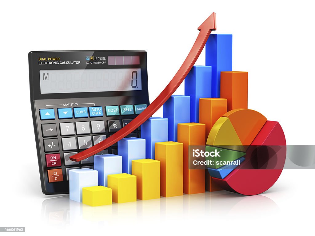 Colorful financial success and accounting concept render See also: Bar Graph Stock Photo