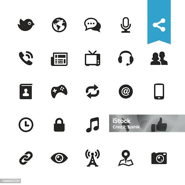 Communication And Media Vector Icons Stock Illustration - Download Image Now - Social Media Icon, Vector, Icon Symbol