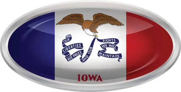 Vector illustration of Flag of Iowa