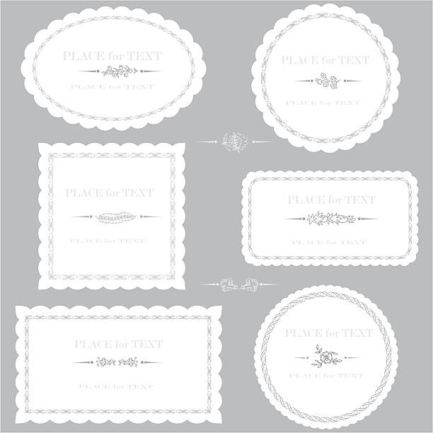 dekorative napkin holder - lace white pattern flower stock-grafiken, -clipart, -cartoons und -symbole