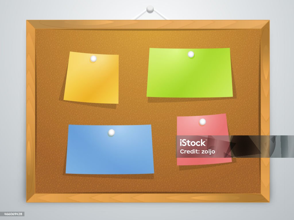 Pinboard Paper Pinboard Stock Illustration - Download Image Now - Bulletin Board ...