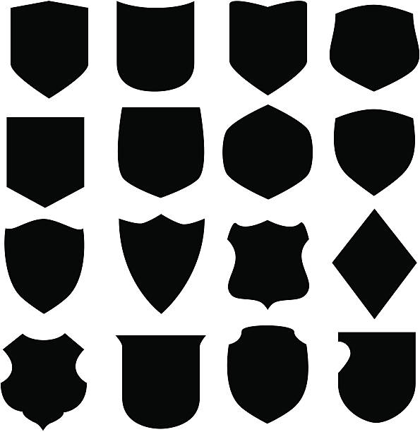 shields - military insignia stock illustrations