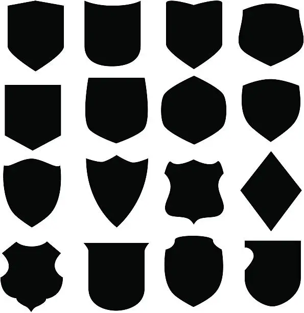 Vector illustration of shields