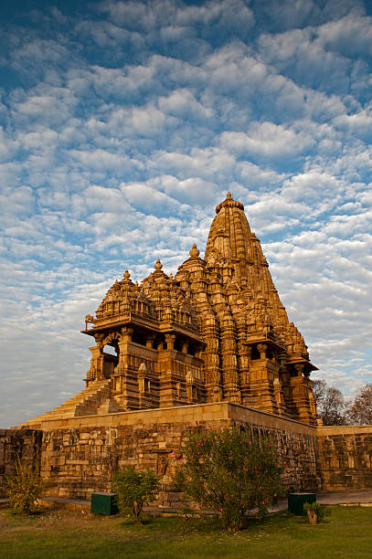 Kandariya Mahadeva Temple, Khajuraho, India - UNESCO heritage site. stock photo