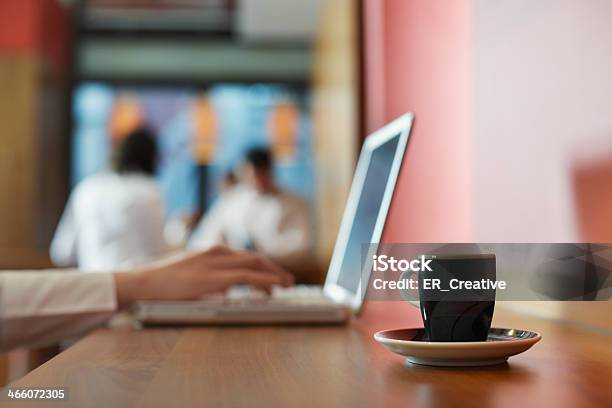 Young Businesswoman With Laptop And Cup Of Coffee Stock Photo - Download Image Now - Adult, Adults Only, Aspirations