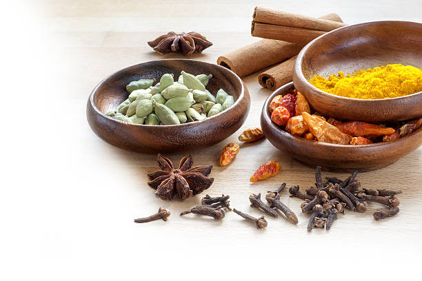 istock exotic spices, corner background for indian cooking blurred to w 466075630