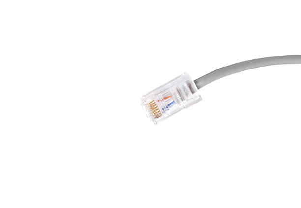 szary kabel sieci ethernet rj45 puste - cat5 rj45 cable network connection plug zdjęcia i obrazy z banku zdjęć