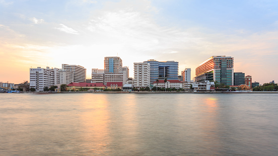 Bangkok, Thailand - March 8, 2015: Siriraj Hospital on the Chao Phraya River, one of the oldest and the most famous hospital in Thailand, it was founded since 1888.