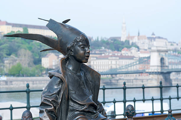 Budapest, Hungary - April 5, 2014: Sculpture in the urban environment, Little Princess sculpture at Train Station in Budapest on April 5, 2014.