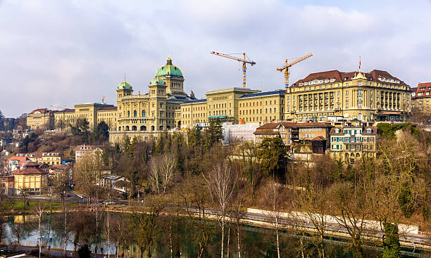 남퐁 연방 palace of switzerland (bundeshaus) bern - berne the reichstag berne canton switzerland 뉴스 사진 이미지