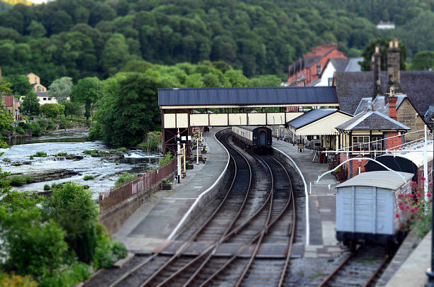 A beautiful railway and waterway scene in Wales