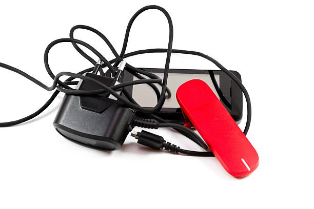 istock Mobile Phone with Internet Stick and Recharge Cable 466085600