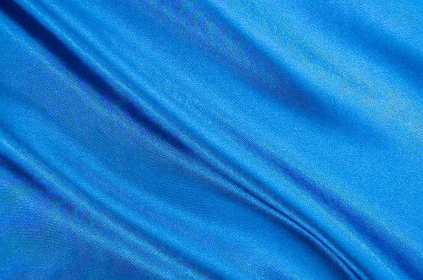 Blue satin texture. stock photo