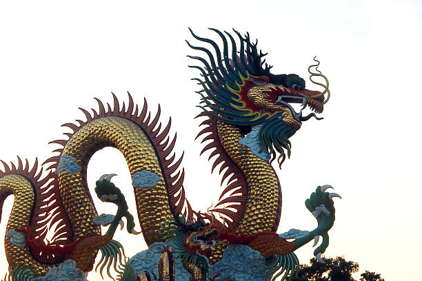 istock Giant golden Chinese dragon 466086137