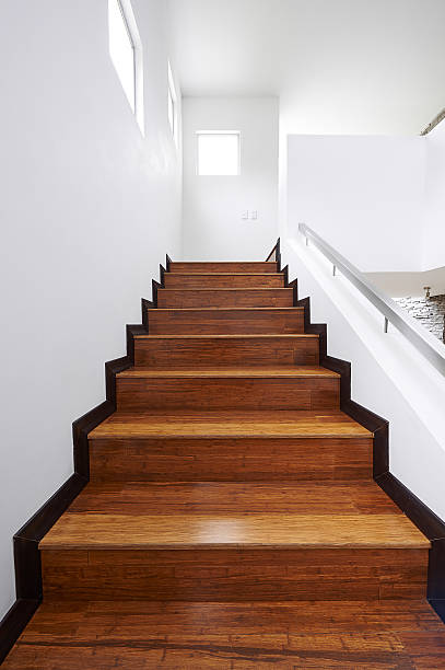 istock Interior design: Modern wooden stairs 466086675