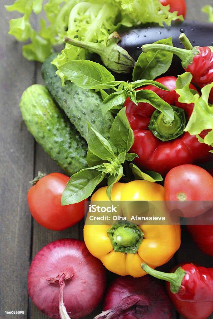 fresh vegetables and greens on the boards fresh vegetables and greens on the boards, food close up Agriculture Stock Photo
