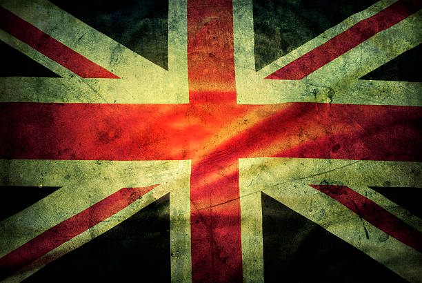 union jack - english flag british flag flag grunge imagens e fotografias de stock