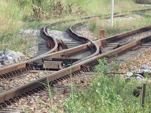 railway close up of railway , railway in thailand railroad track concrete railway sleeper thoroughfare stock pictures, royalty-free photos & images