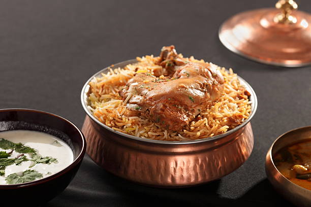 Hyderabadi Biryani - A  Popular Chicken or Mutton rice preparation stock photo