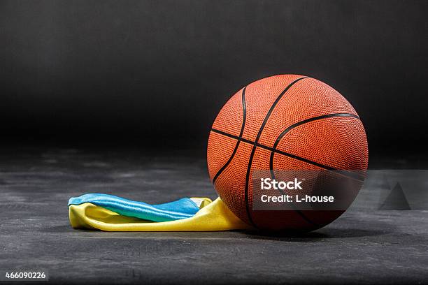 Basketball Ball And Flag Stock Photo - Download Image Now - 2015, Activity, Arts Culture and Entertainment