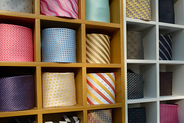 istock Necktie on the shelf 466091517