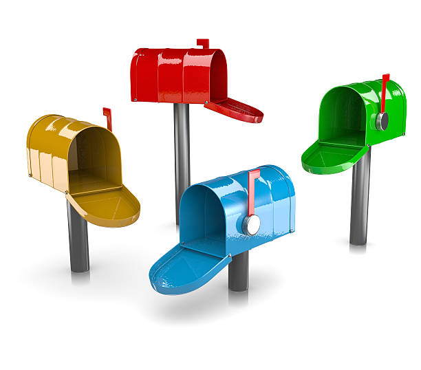 kolorowe mail boxes pobrania - mailbox multi colored mail usa zdjęcia i obrazy z banku zdjęć