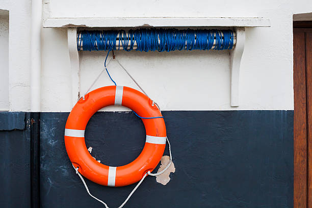 istock Orange and white Lifebelt at Scarborough 466091852